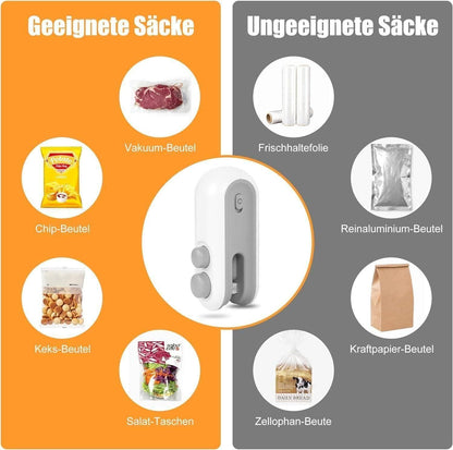 Portable Mini Sealing Machine 2 in 1 USB Rechargeable Magnetic Bag Sealer Heat Seal with Cutter  Pac