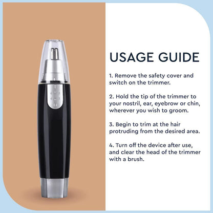 Cordless Rechargeable Ear & Nose Hair Trimmer for Men